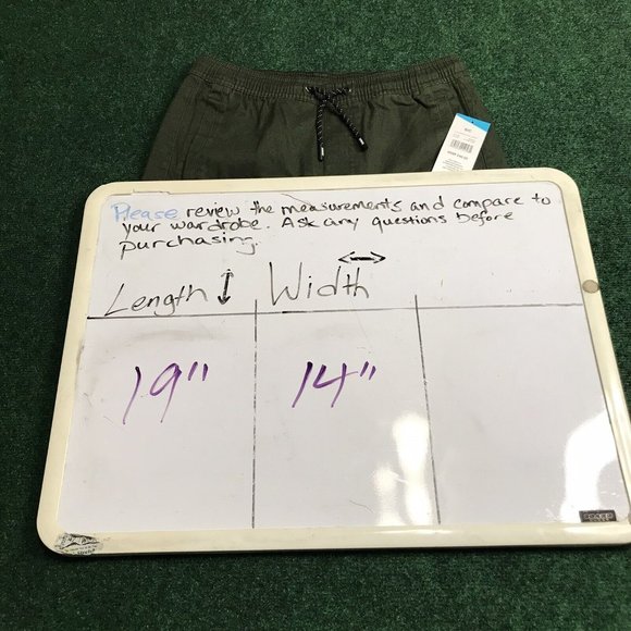 Men’s Tony Hawk Elastic Waist Stretch Green Twill Chino Skate Beach Shorts Sz S - Picture 7 of 7